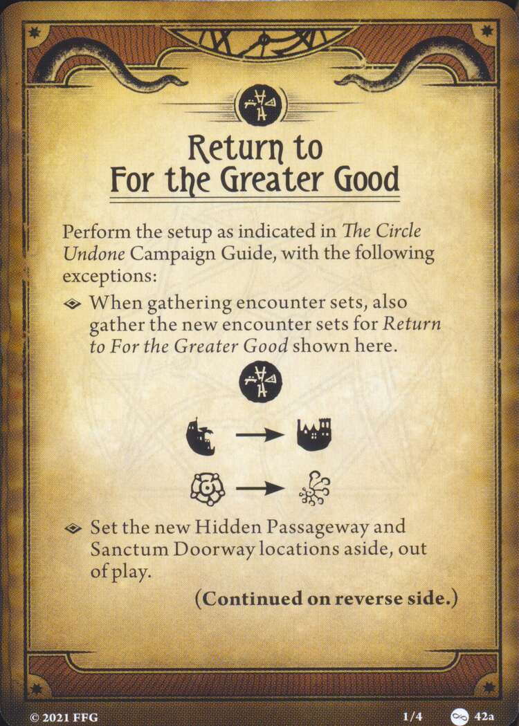Return to For the Greater Good